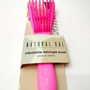 Natural Gal adjustable detangle and Edge brush color  pink.